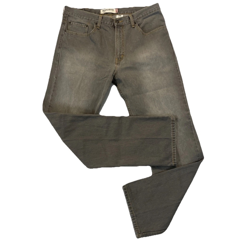 Levi's 505 Mens Denim Jeans GRAY 38x34 Regular Fit EXCELLENT & Fast Shipping - Picture 4 of 6